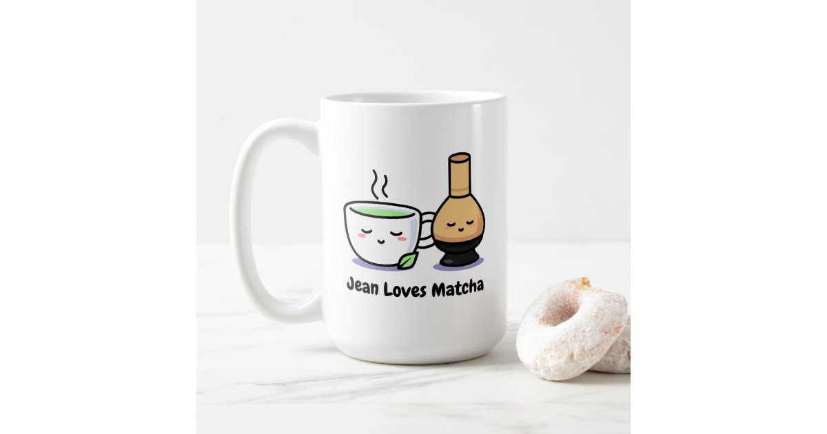 I Love Matcha Japanese Green Tea Cartoon Teacup Coffee Mug