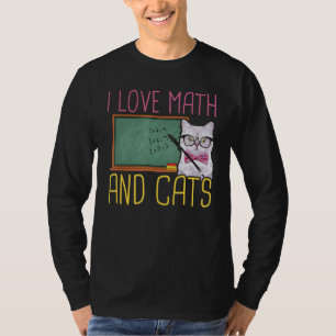 I Love Math And Cats  Cat Kitten  Math T-Shirt
