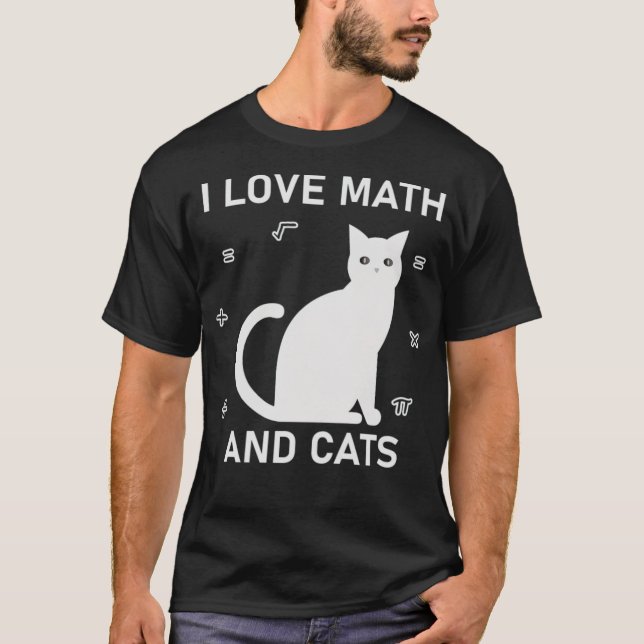 I Love Math And Cats christmas  T-Shirt (Front)