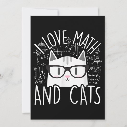 I Love Math And Cats Cute Kitty Cat (Front)