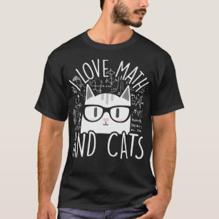 I Love Math And Cats Cute Kitty Cat Feline Lover G T-Shirt