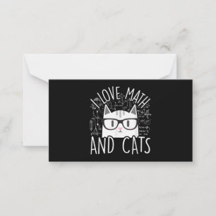 I Love Math And Cats Cute Kitty Cat Note Card