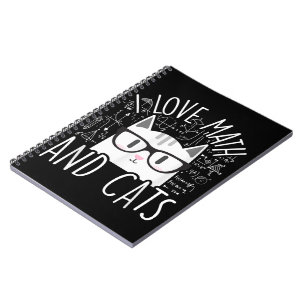 I Love Math And Cats Cute Kitty Cat Notebook