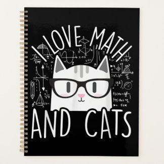 I Love Math And Cats Cute Kitty Cat Planner