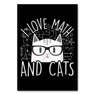 I Love Math And Cats Cute Kitty Cat Table Number