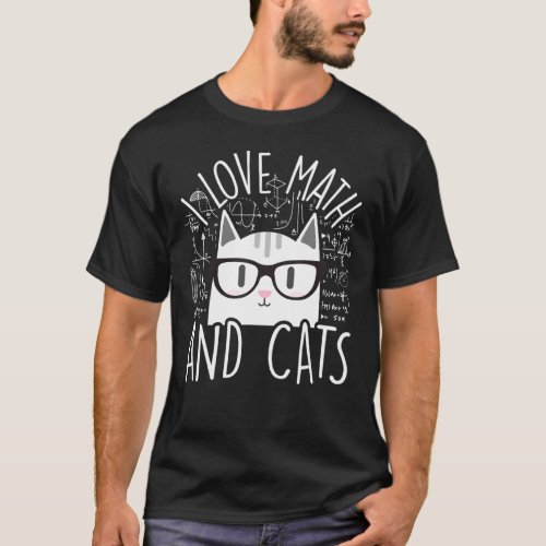 I Love Math And Cats Kitty Cat Algebra Calculus T_Shirt