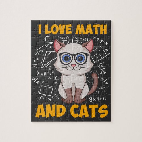 I Love Math And Cats _ Mathematician Gift Jigsaw Puzzle