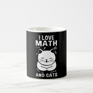 I Love Math And Cats School Teacher Cat Lover Gift Coffee Mug