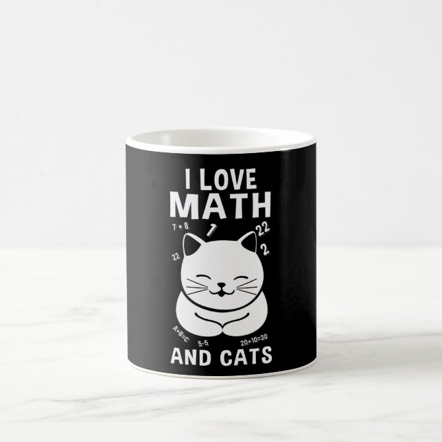 I Love Math And Cats School Teacher Cat Lover Gift Coffee Mug (Center)