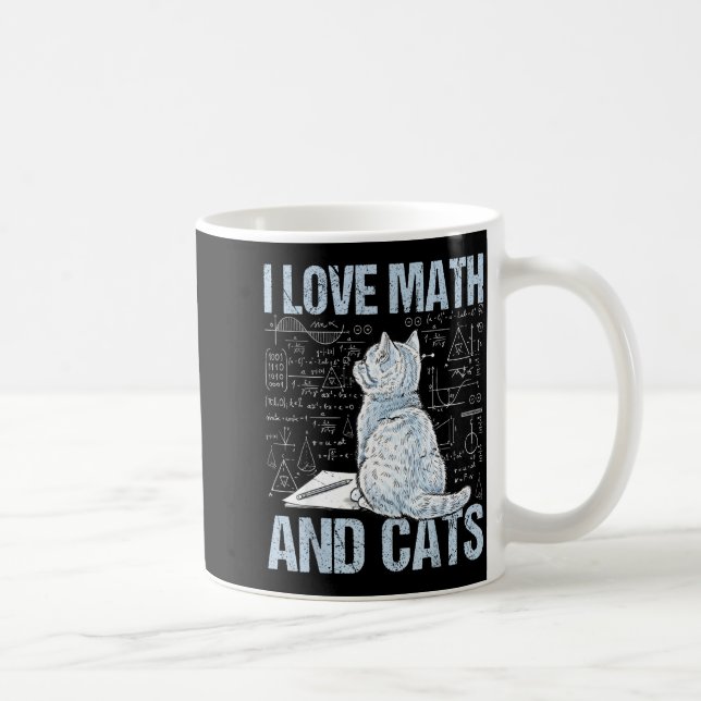 I Love Math And Cats Science Teacher Student Funny Coffee Mug (Right)