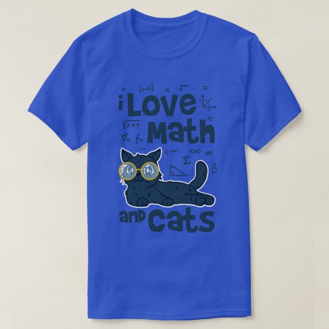 I Love Math and Cats T-Shirt (Design Front)