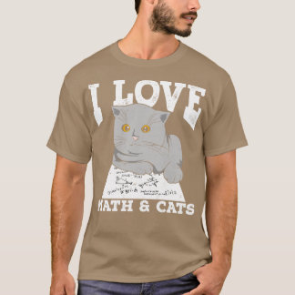 I Love Math And Cats  T-Shirt