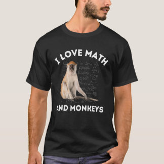 I Love Math and Monkeys Monkey Lover Algebra Teach T-Shirt