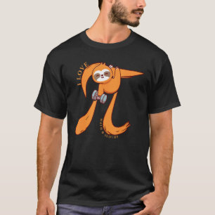 I Love Math and Sloths Cool Nerd Pi Day T-Shirt
