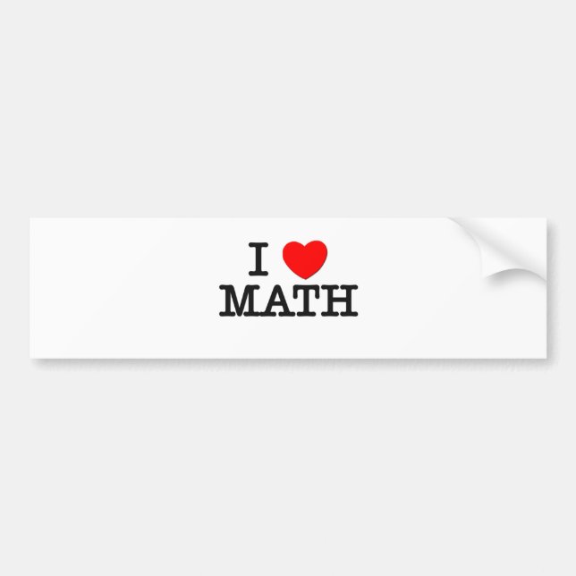I Love MATH Bumper Sticker (Front)