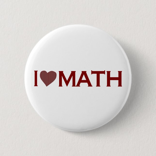 I Love Math Button (Front)