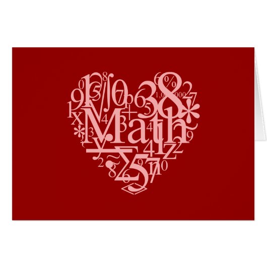 I Love Math Card (Front Horizontal)