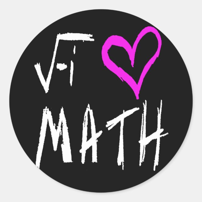 I love math classic round sticker (Front)