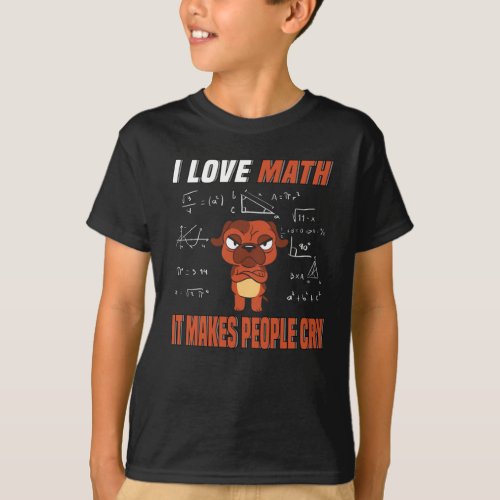 I Love Math Dog Pooch Math Genius Math Teacher T_Shirt