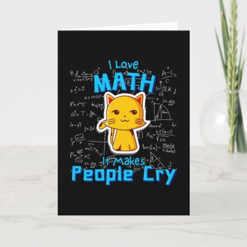I Love Math Funny Mathematician Cat Formulas Geek Card