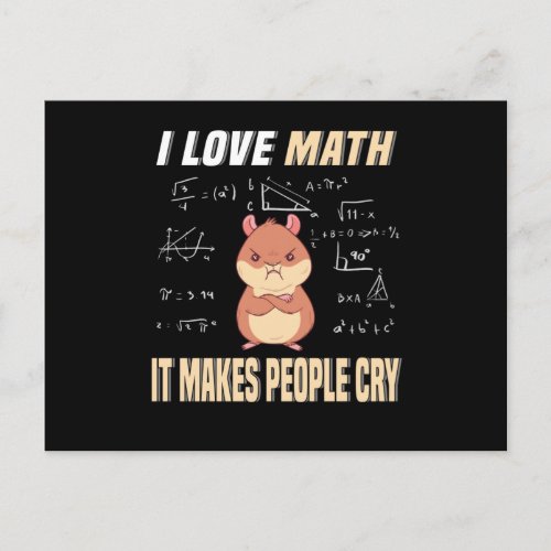 I Love Math Hamster Rodent Math Genius Math Postcard