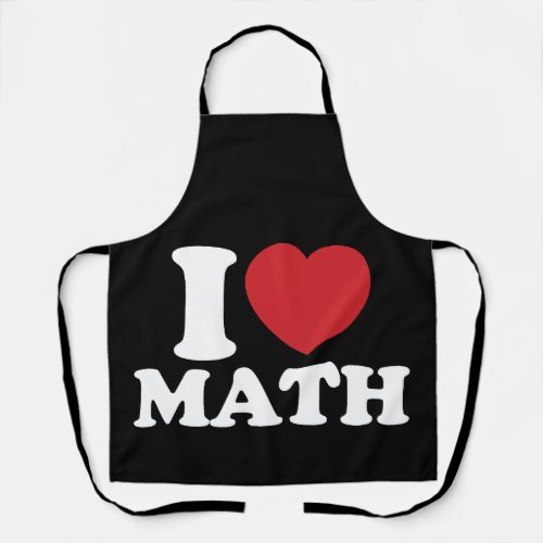 I Love Math I Heart Groovy Retro Apron