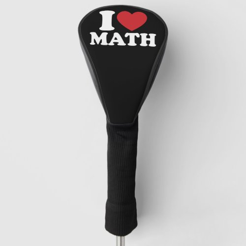 I Love Math I Heart Groovy Retro Golf Head Cover