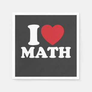 I Love Math I Heart Groovy Retro Napkins