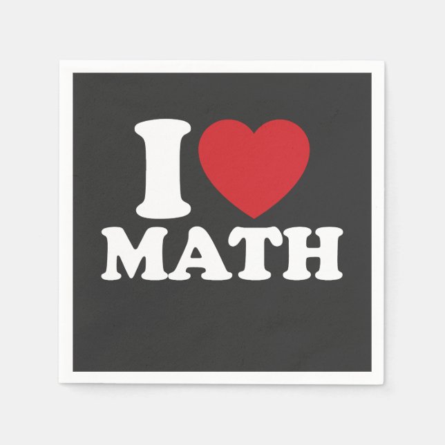 I Love Math I Heart Groovy Retro Napkins (Front)