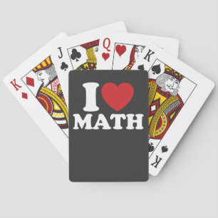 I Love Math I Heart Groovy Retro Poker Cards