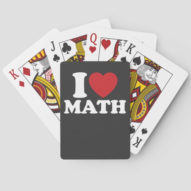 I Love Math I Heart Groovy Retro Poker Cards (Back)