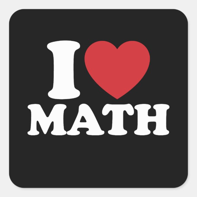 I Love Math I Heart Groovy Retro Square Sticker (Front)