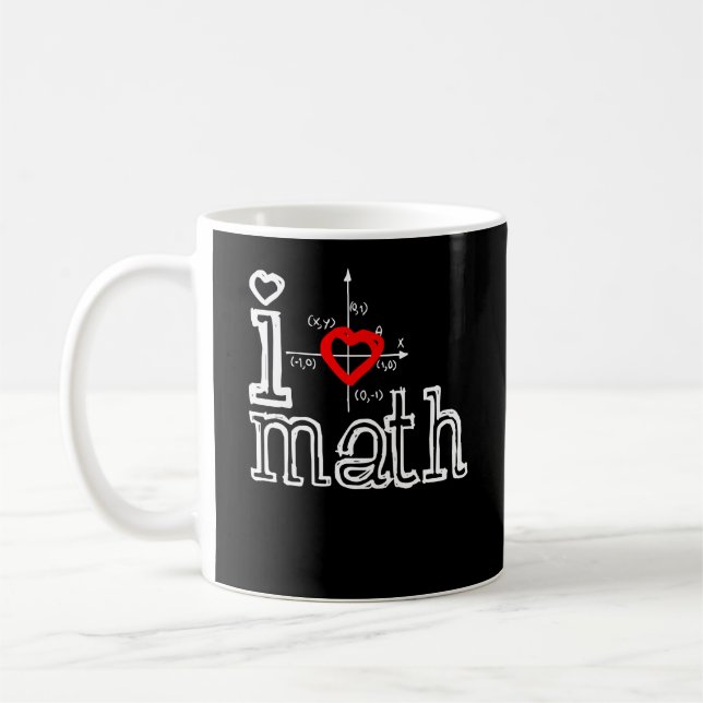 I Love Math I Heart Math Mathematics Coffee Mug (Left)