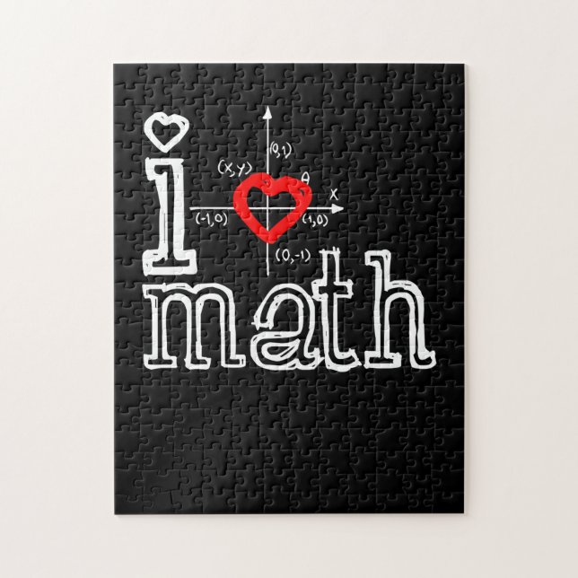 I Love Math I Heart Math Mathematics Jigsaw Puzzle (Vertical)