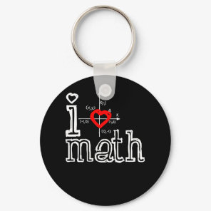 I Love Math I Heart Math Mathematics Keychain