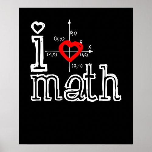 I Love Math I Heart Math Mathematics Poster