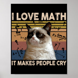 I Love Math It Makes People Cry Cat Lover Poster