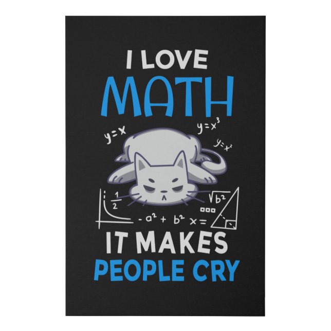 I Love Math It Makes People Cry Faux Canvas Print (Front)