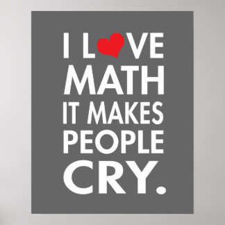I Love Math, It makes people cry Poster