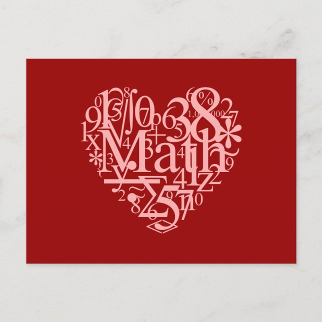 I Love Math Postcard (Front)
