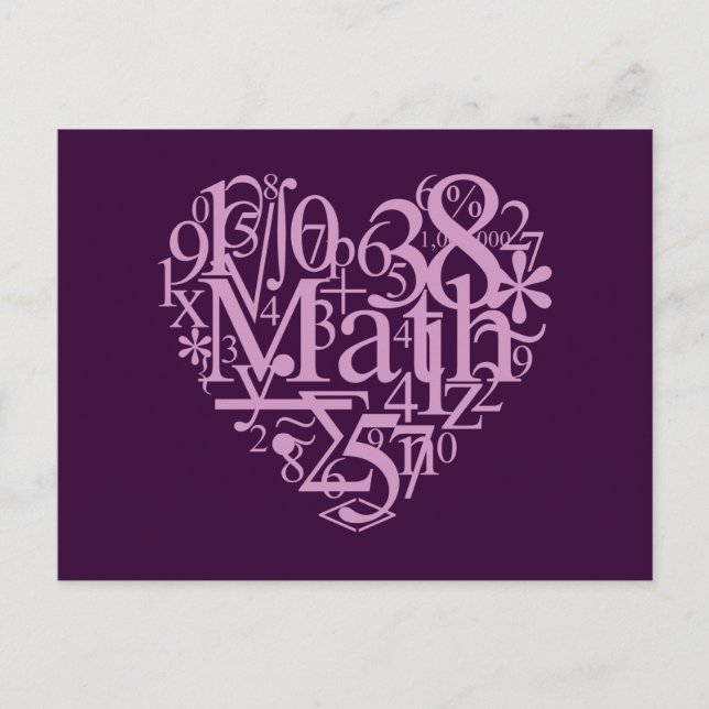 I Love Math Postcard (Front)
