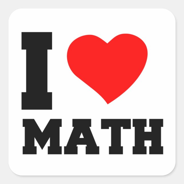 I LOVE MATH SQUARE STICKER (Front)