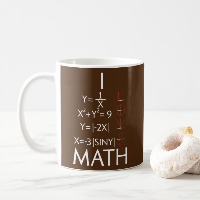 I Love Math Teacher Mathematics Mathematician  Coffee Mug (With Donut)