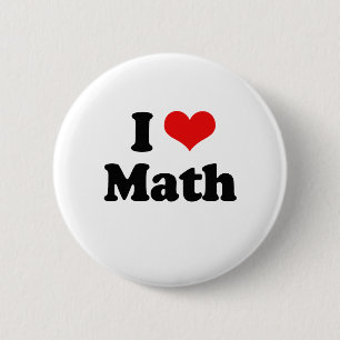 I Love Math Tshirt Button