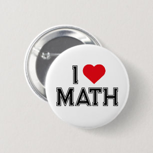 I Love Math Vintage Retro Math Button