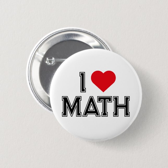I Love Math Vintage Retro Math Button (Front & Back)
