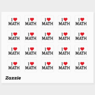 I Love Math Vintage Retro Math Square Sticker