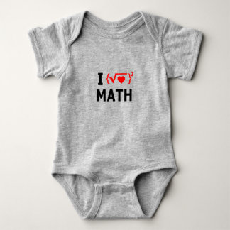 I Love Math White Baby Bodysuit