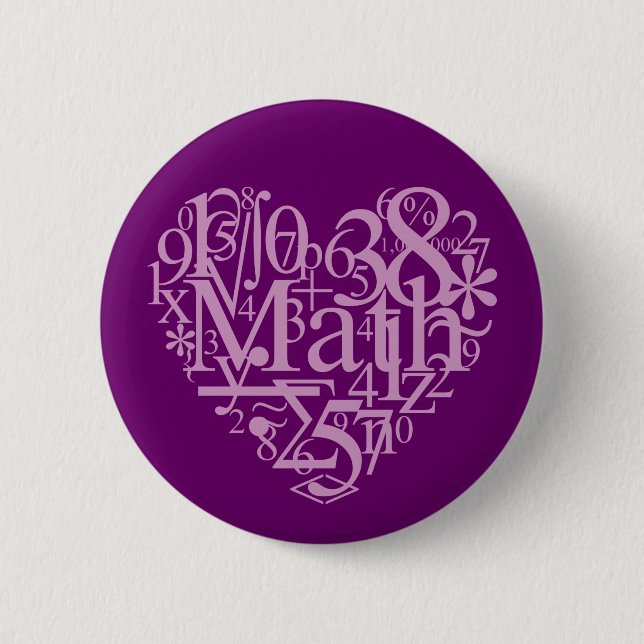 I Love MathButton Button (Front)