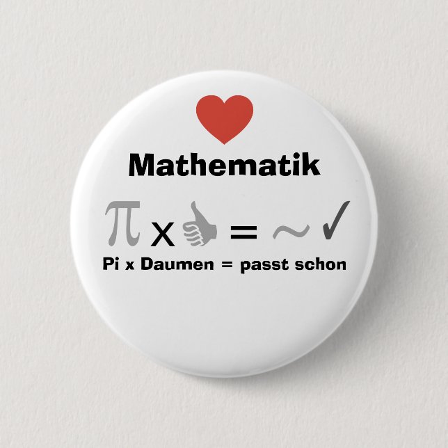 I love mathematics button (Front)